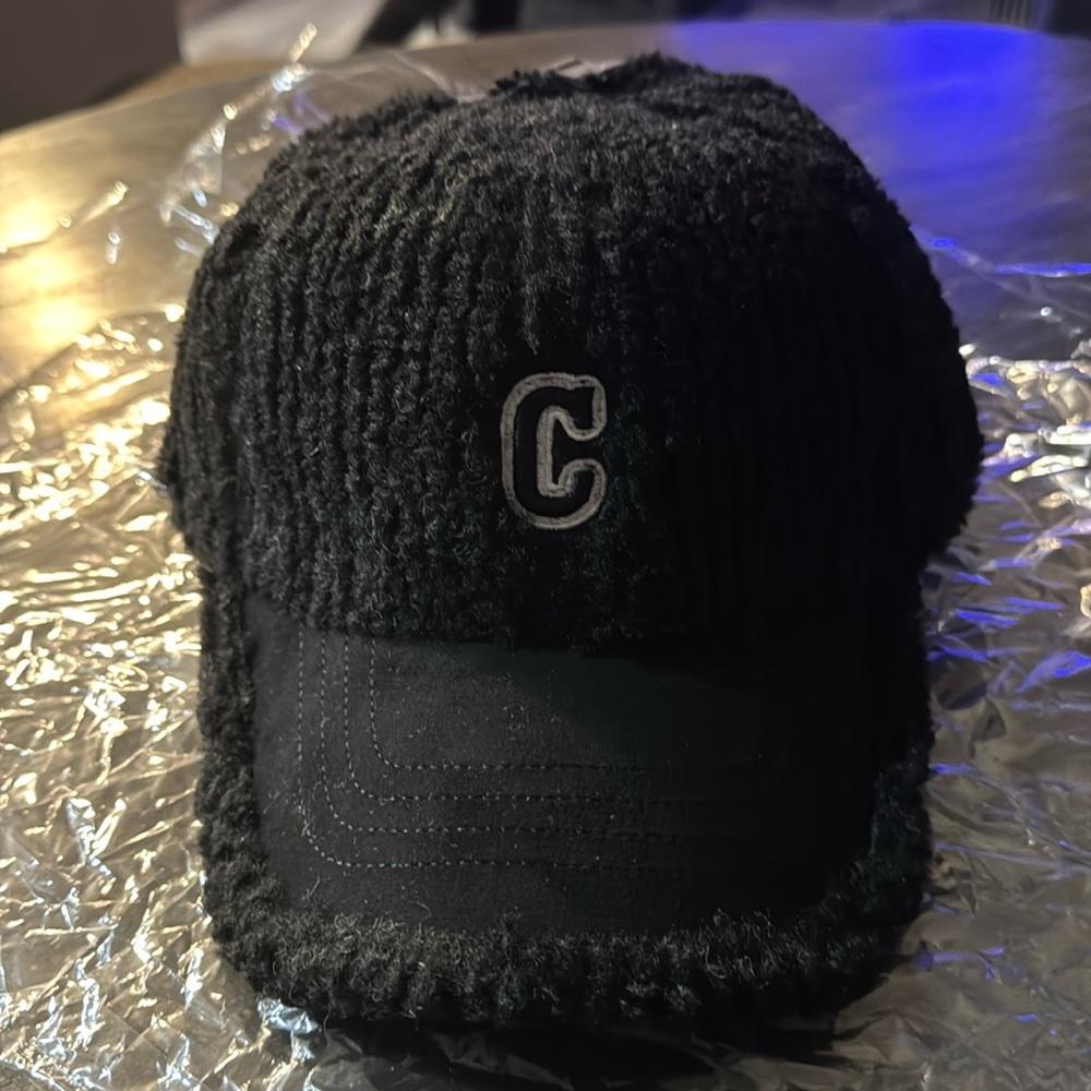 Sherpa Alphabet “C” Embroidered Winter Baseball Cap - Faux Fur, Trendy & Cozy